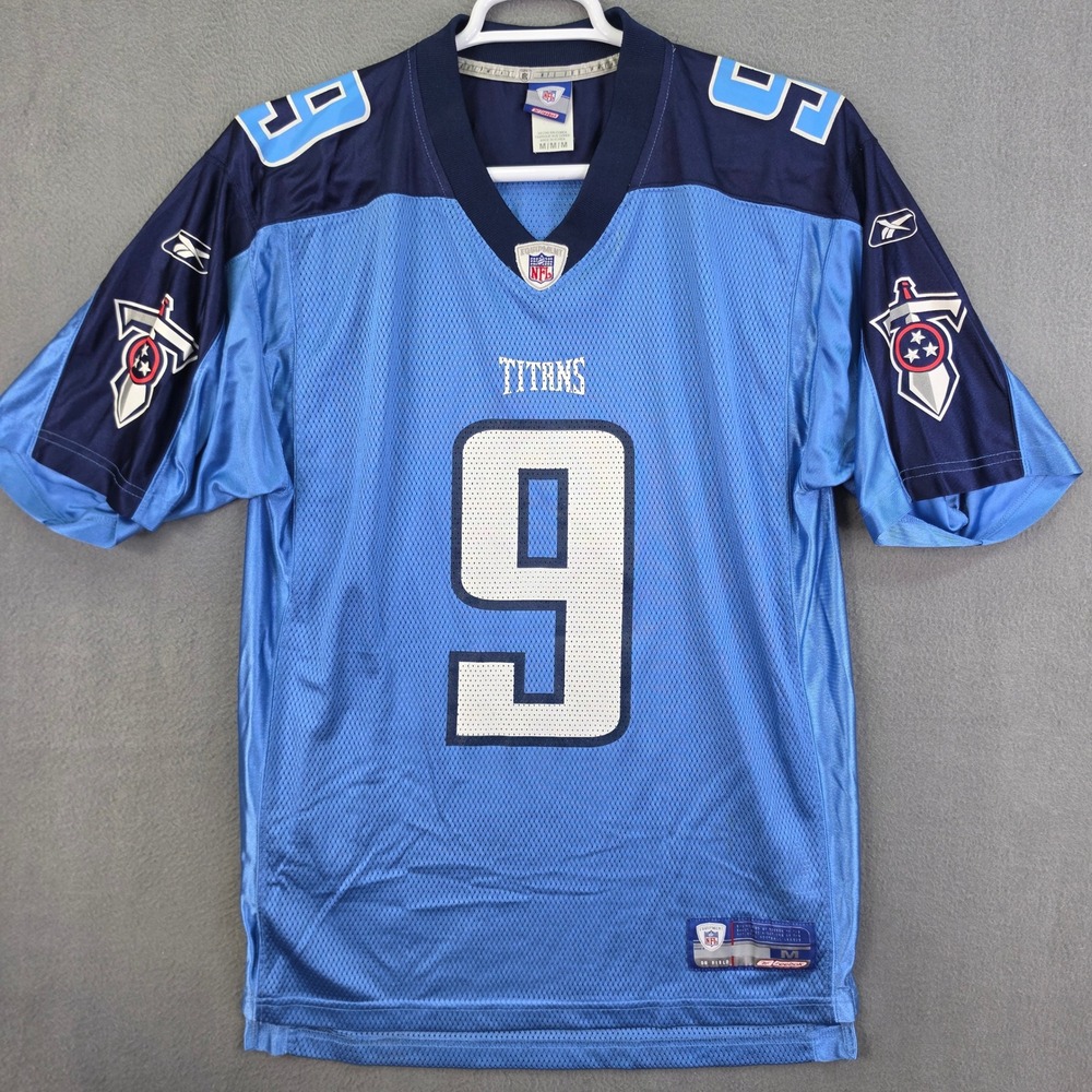 Reebok Tennessee Titans Steve McNair Jersey Blue Medium Nylon Y2K Football Retro